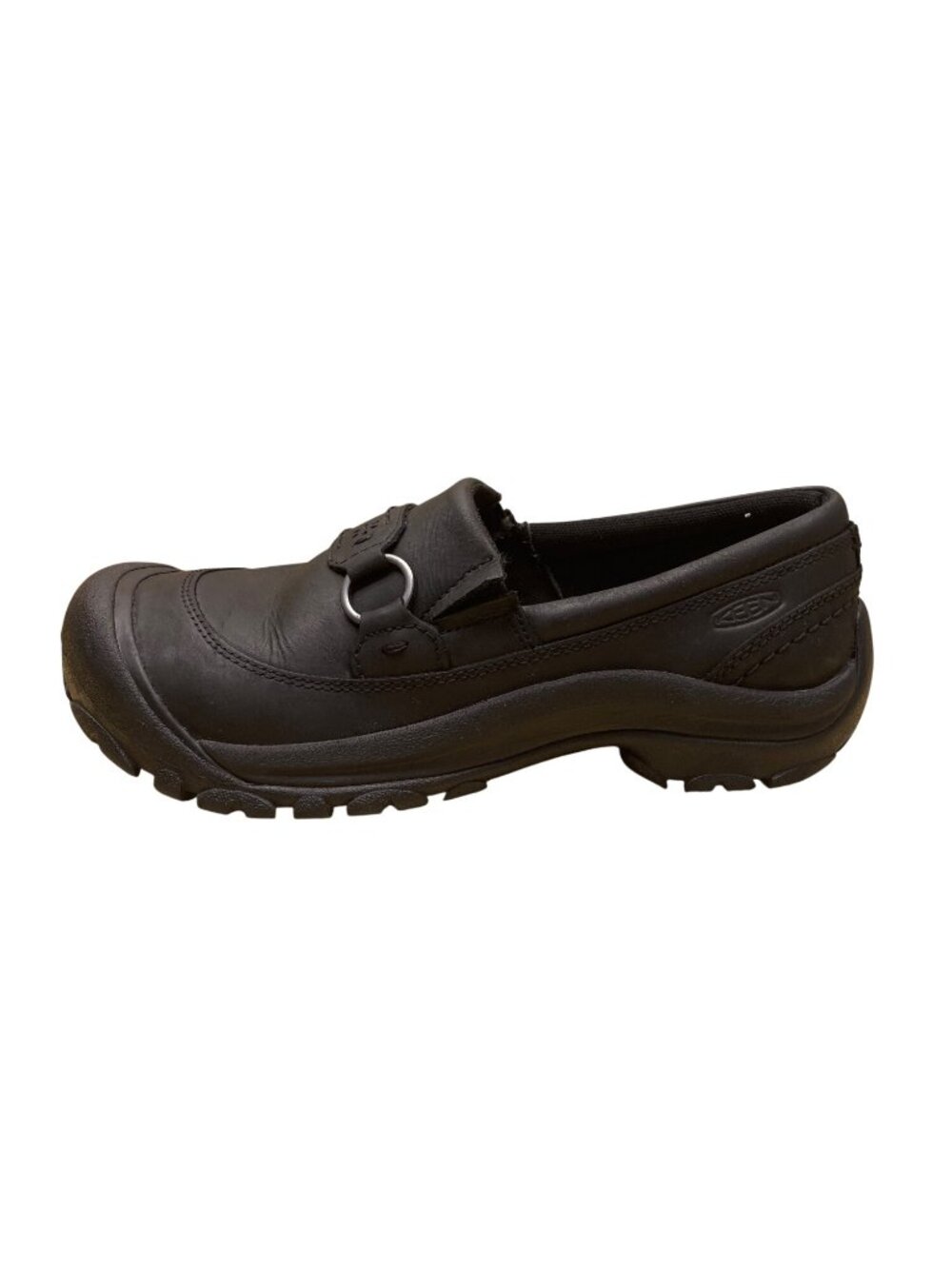 Keen Women’s Black Leather Arch Support Wide Fit Kaci III slip-on Shoes Size 9 - Picture 4 of 8